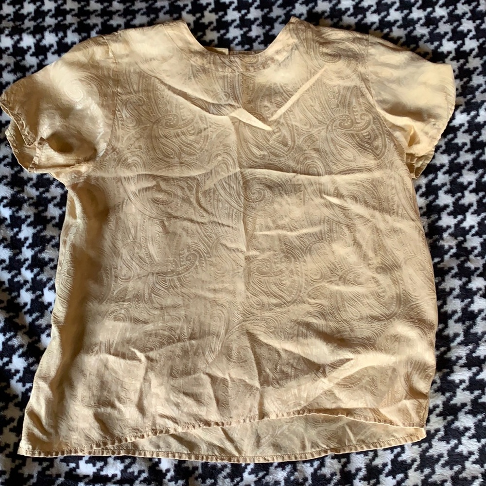 Gold silk shirt, has not been worn